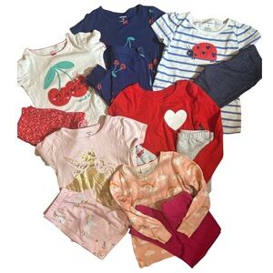 Huge lot of girls size 4t Pajama short/pant sets, tops, leggings